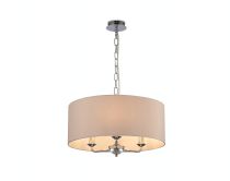 DK0024  Banyan 50cm 3 Light Pendant Polished Chrome, Nude Beige/Moonlight